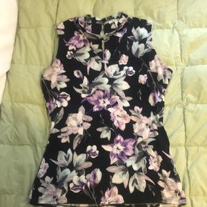 WHBM Sleeveless mock neck choker top